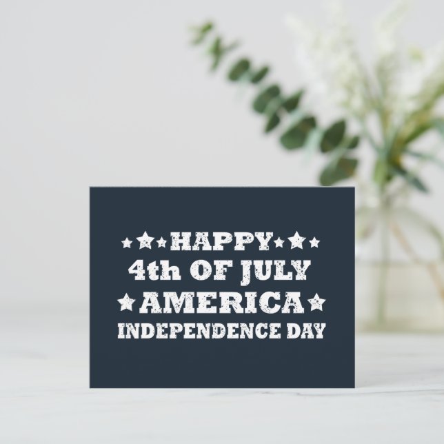 Happy 4th of july America Holiday Postcard (Standing Front)