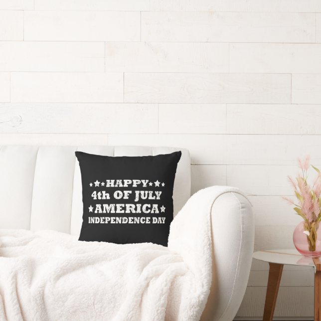 Happy 4th of july America Throw Pillow (Couch)