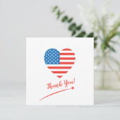 Happy 4th of July America USA Flag Heart Patriotic Thank You Card | Zazzle