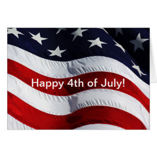 Happy 4th of July! American Flag Customizable Cards