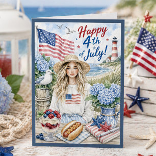 Happy 4th of July American Flag Independence Day Card