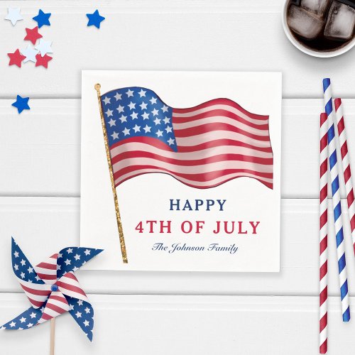Happy 4th Of July American Flag Napkins