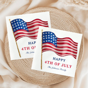 Happy 4th Of July American Flag Napkins