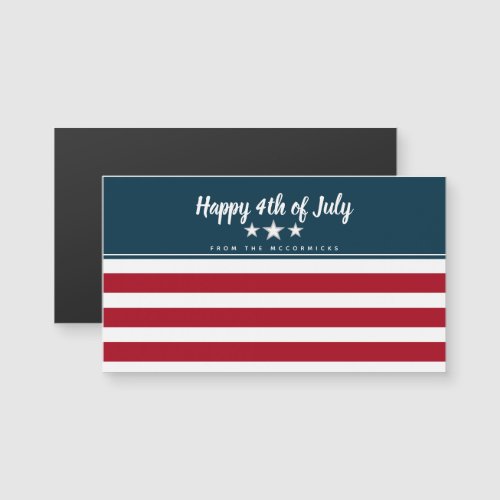 Happy 4th of July American Flag Patriotic Name