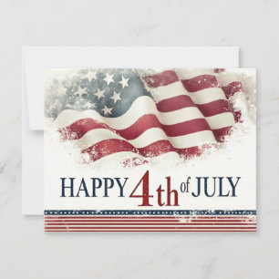 Happy 4th of July - American Flag Vintage Design