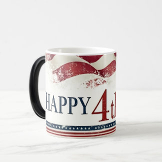 Happy 4th of July - American Flag Vintage Design Color Morph Mug