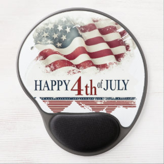 Happy 4th of July - American Flag Vintage Design Gel Mouse Pad
