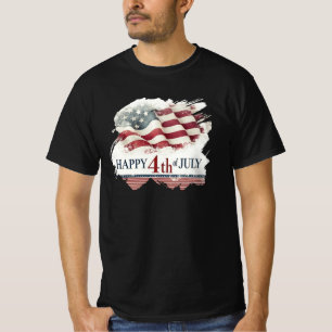 Happy 4th of July - American Flag Vintage Design T-Shirt