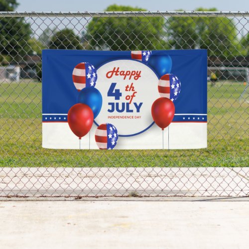 Happy 4th of July American Patriotic Banner