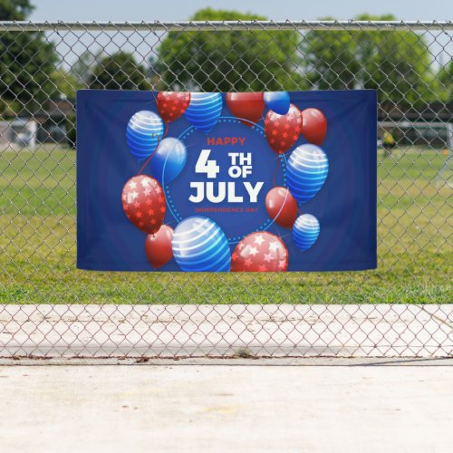 Happy 4th of July American Patriotic Banner