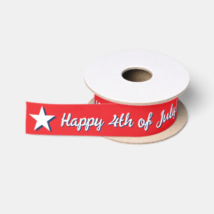 Happy 4th of July American star gift ribbon
