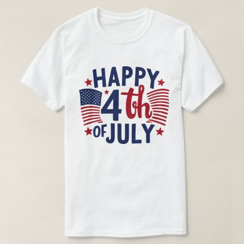 Happy 4th Of July American US Flag Patriotic T_Shirt