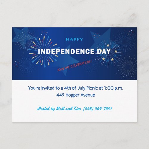 Happy 4th of July American USA Independence day Postcard