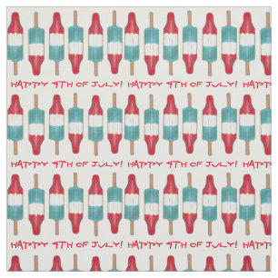Happy 4th of July Americana Rocket Pop Popsicles Fabric