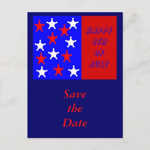 Happy 4th of July Announcement Postcard