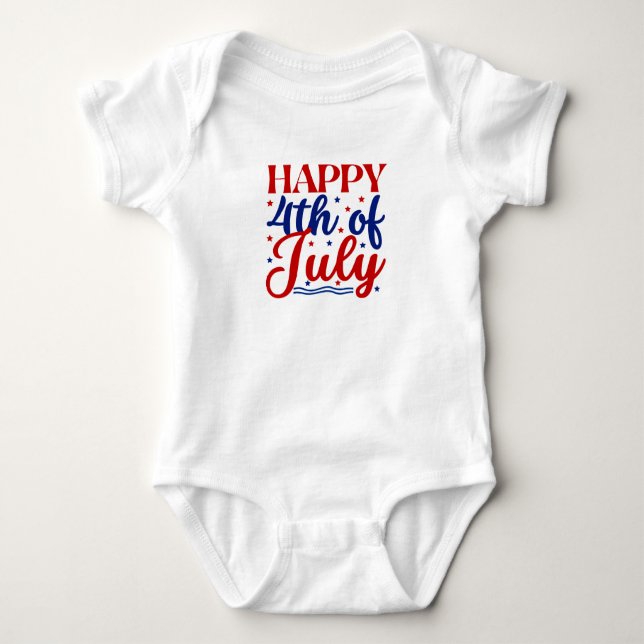Happy 4Th Of July Baby Bodysuit (Front)