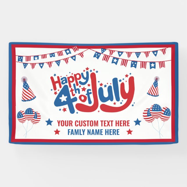 HAPPY 4TH OF JULY BANNER (Horizontal)