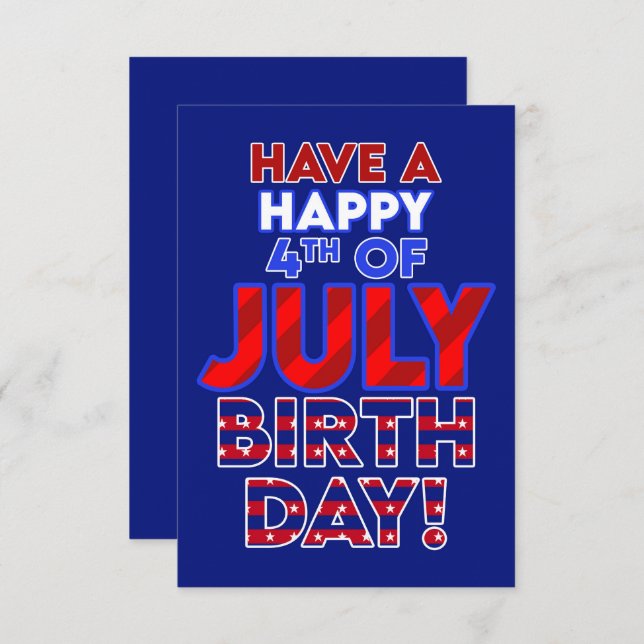 Happy 4th of July Birthday  (Front/Back)
