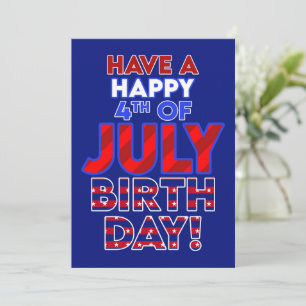 Happy 4th of July Birthday Bold Patriotic