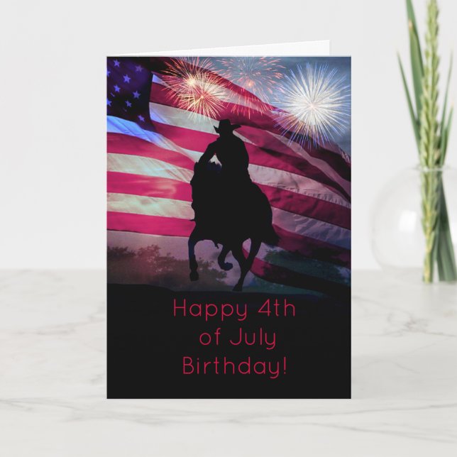 Happy  4th of July Birthday Card (Front)