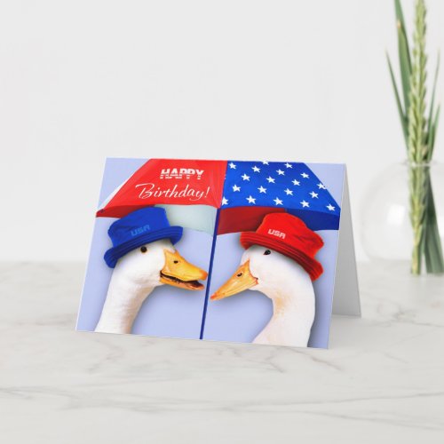 Happy 4th of July Birthday Funny Ducks Card