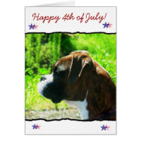 Happy 4th of July Boxer Dog Card