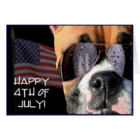 Happy 4th of July Boxer greeting card