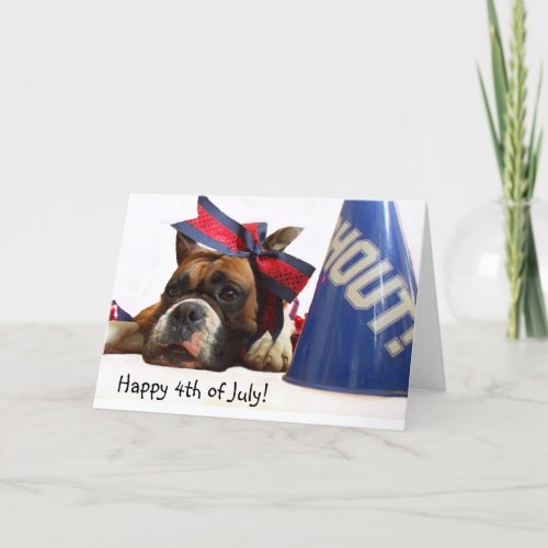 Happy 4th of July Boxer greeting card
