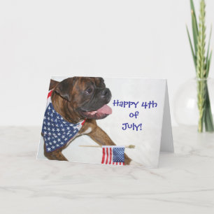 Happy 4th of July Boxer greeting card