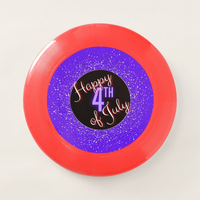 Happy 4th of July Brilliant Red White & Blue    Wham-O Frisbee (Front)