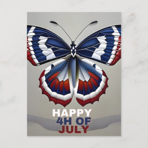 Happy 4th of July, Butterfly, USA, Holiday, Holiday Postcard