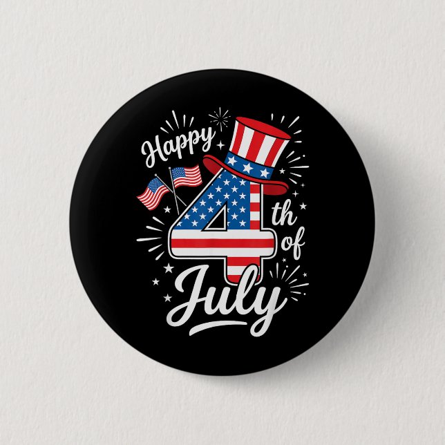 Happy 4th of July Button (Front)