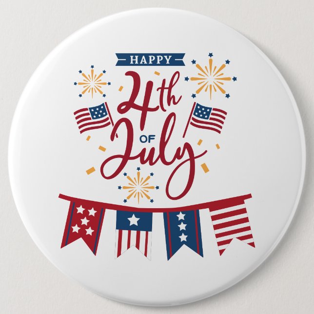 Happy 4th of July Button (Front)
