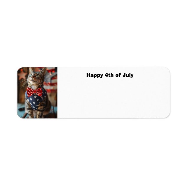 Happy 4th of July Cat Label (Front)