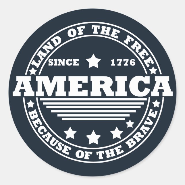 Happy 4th of july classic round sticker (Front)