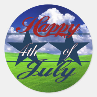 Happy 4th of July Classic Round Sticker
