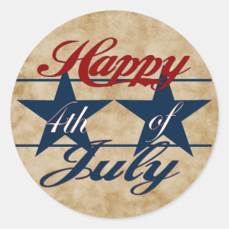 Happy 4th of July Classic Round Sticker