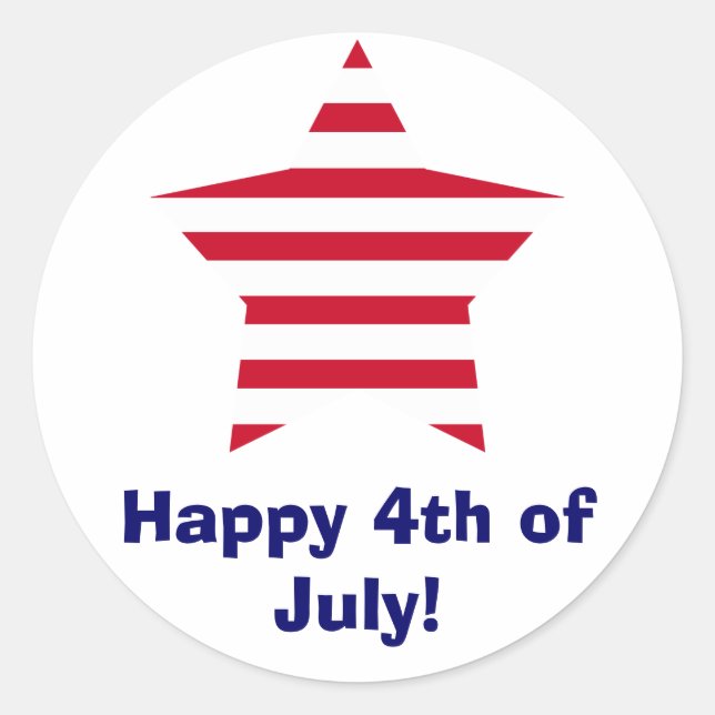 Happy 4th of July! Classic Round Sticker (Front)