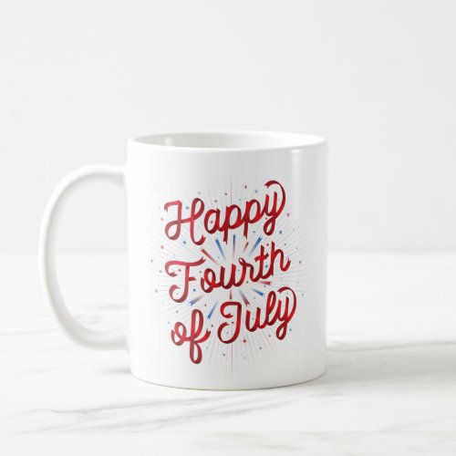 Happy 4th of July Coffee Mug Red Gradient