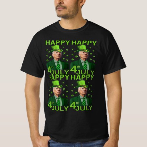 Happy 4th Of July Confused Joe Biden St Patty Day  T_Shirt