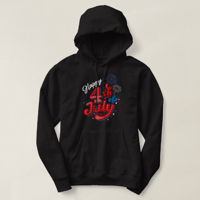Happy 4th Of July Cool Independence Day Patriotic  Hoodie (Design Front)
