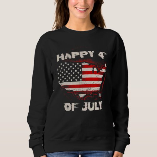 Happy 4th Of July Cool Independence Day Patriotic  Sweatshirt