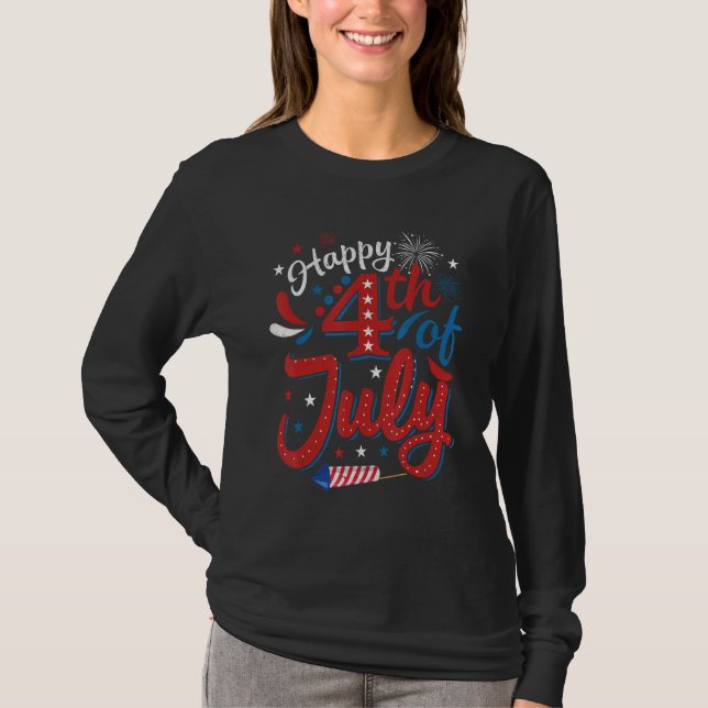 Happy 4th Of July Cool Independence Day Patriotic  T-Shirt (Front)