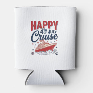 Happy 4th of July Cruise Vintage Patriotic Shirt_1 Can Cooler
