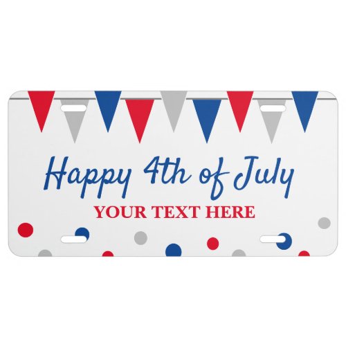 Happy 4th of July custom car license plate