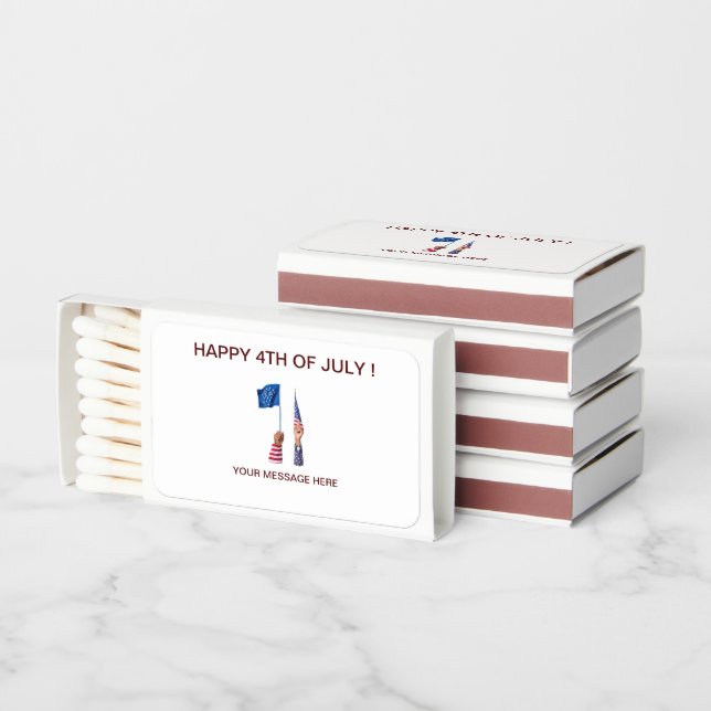 Happy 4th of July Custom Fireworks Matchboxes (Stacked)