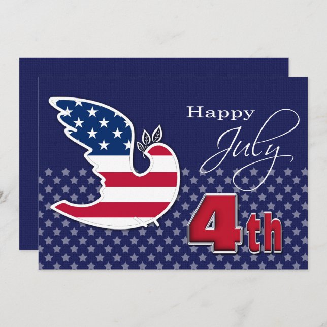 Happy 4th of July. Custom Flat Greeting Card (Front/Back)