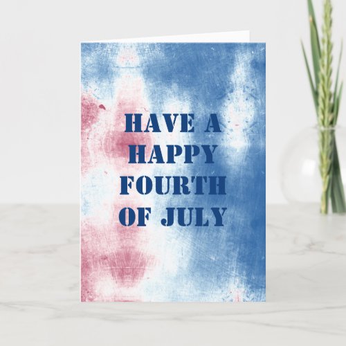 Happy 4th of July Custom Message Tie Dye Card