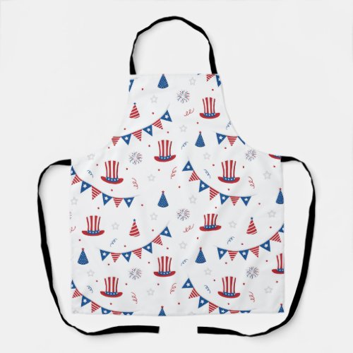 Happy 4th of July Cute Party Pattern Apron