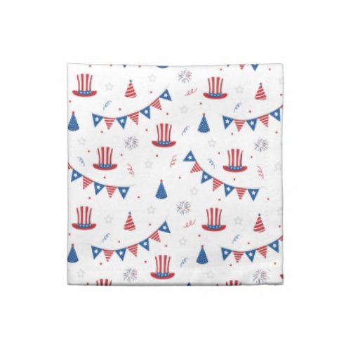Happy 4th of July Cute Party Pattern   Cloth Napkin